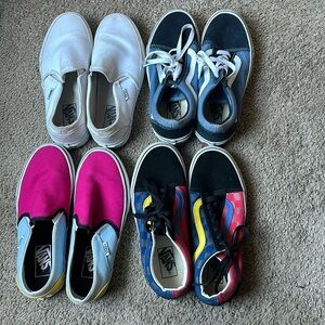 Vans still in great condition they are size 7 and 7 1/2 I’ll sell all 4 for 190